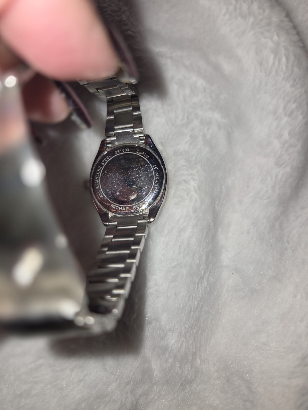 Michael Kors Silver Tone Crystal Bezel Watch - White Dial - Picture 5 of 6